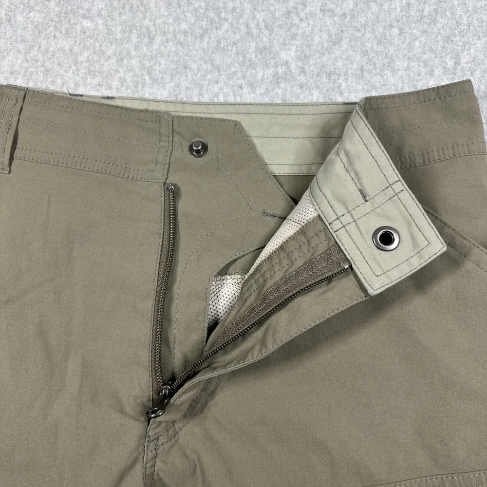 Kuhl Radikl Cargo Hiking Shorts Size 36x8 Khaki Nylon Outudoor Trails Gorpcore